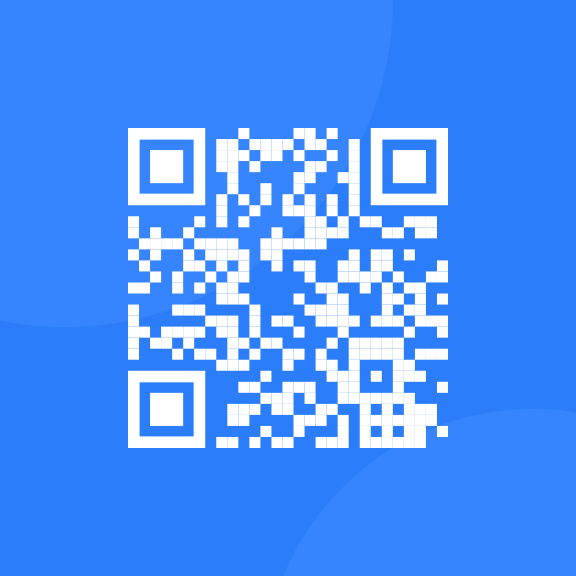 blue color image with qr code